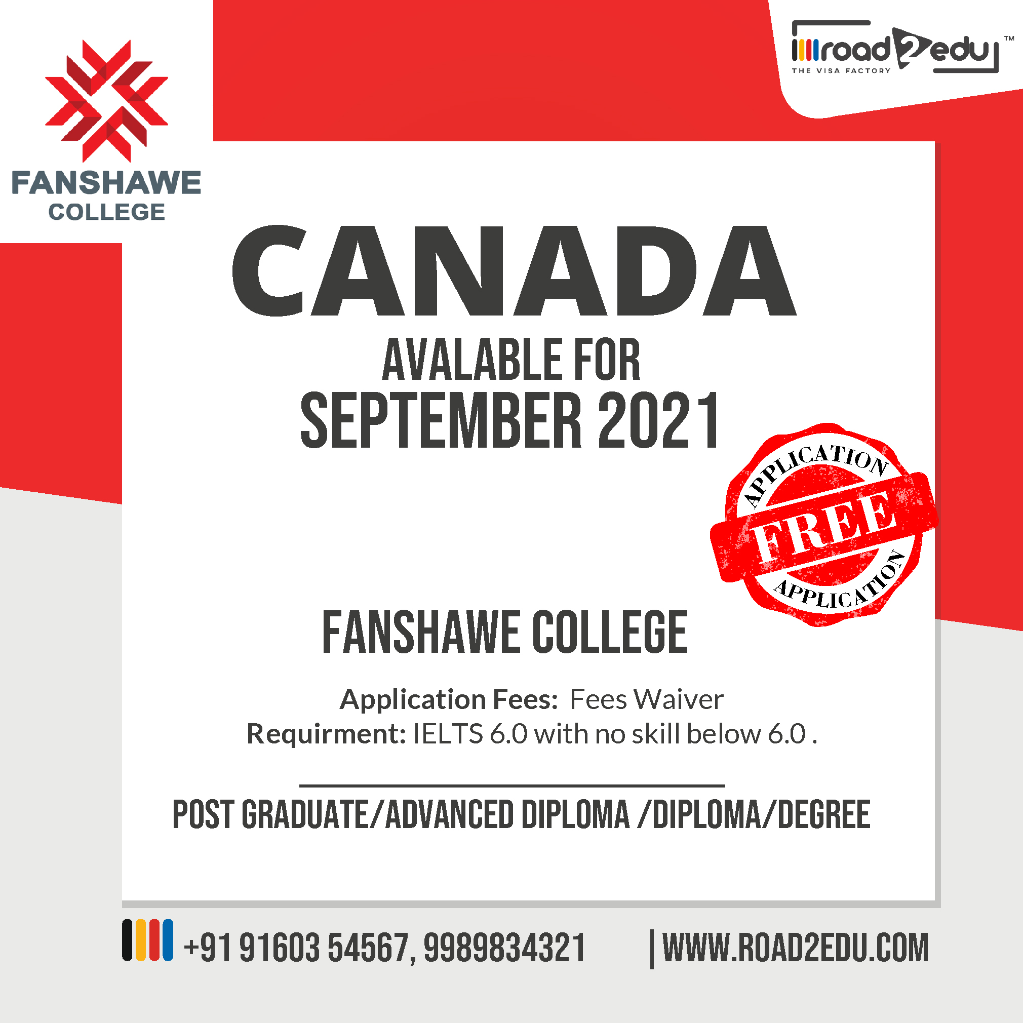 FANSHAWE COLLEGE PROGRAM AVAILABILITY LIST FOR SEP 2021 INTAKE Take Your Academic Career To